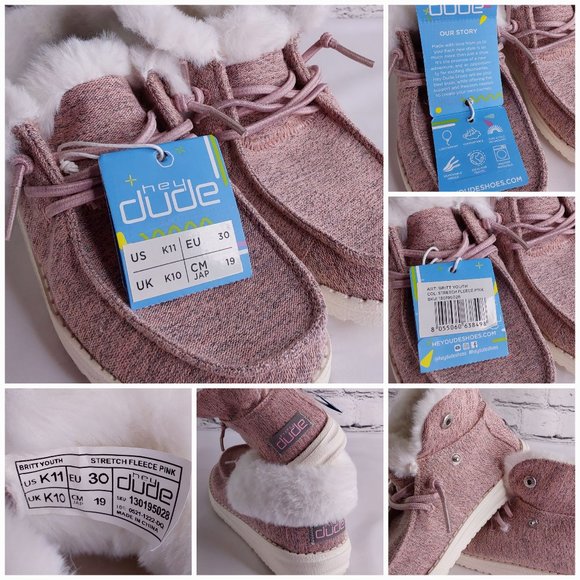 'HEY DUDE' 'BRITT' FUR LINED FOLD & SNAP CUFF TWO LOOKS IN ONE SHOE PINK SHIMM - Picture 11 of 16